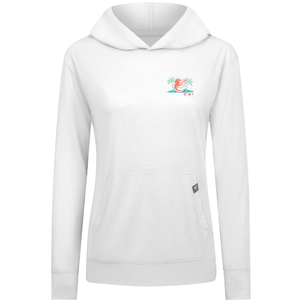 Baltimore Orioles Levelwear Women's Relay Spring Break Panoramic Bold Hoodie - White