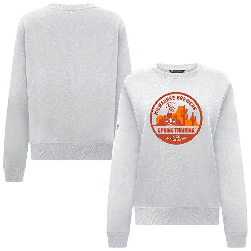 Milwaukee Brewers Levelwear Women's Yvette Spring Training Badge Bold Sweatshirt - White