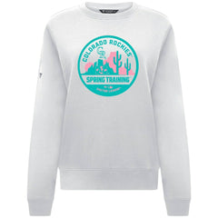 Colorado Rockies Levelwear Women's Yvette Spring Training Badge Bold Sweatshirt - White