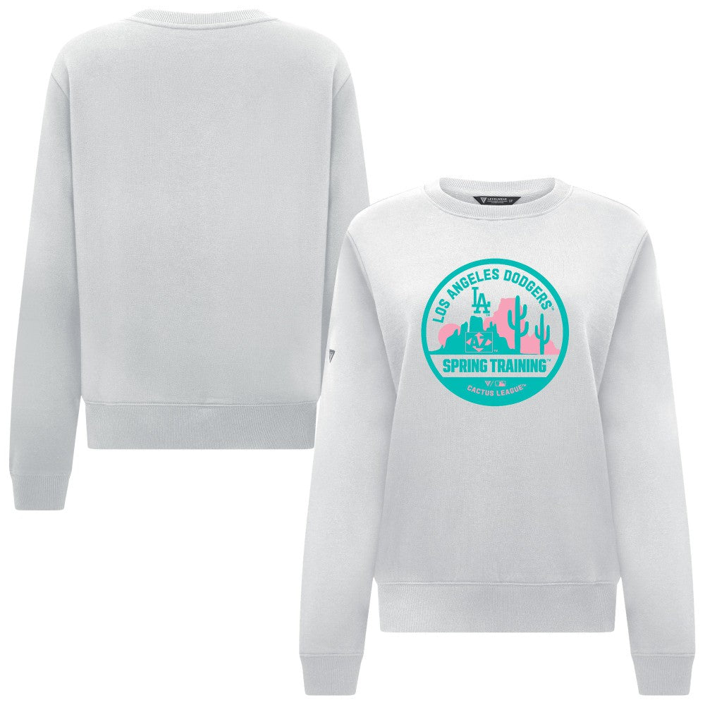 Los Angeles Dodgers Levelwear Women's Yvette Spring Training Badge Bold Sweatshirt - White
