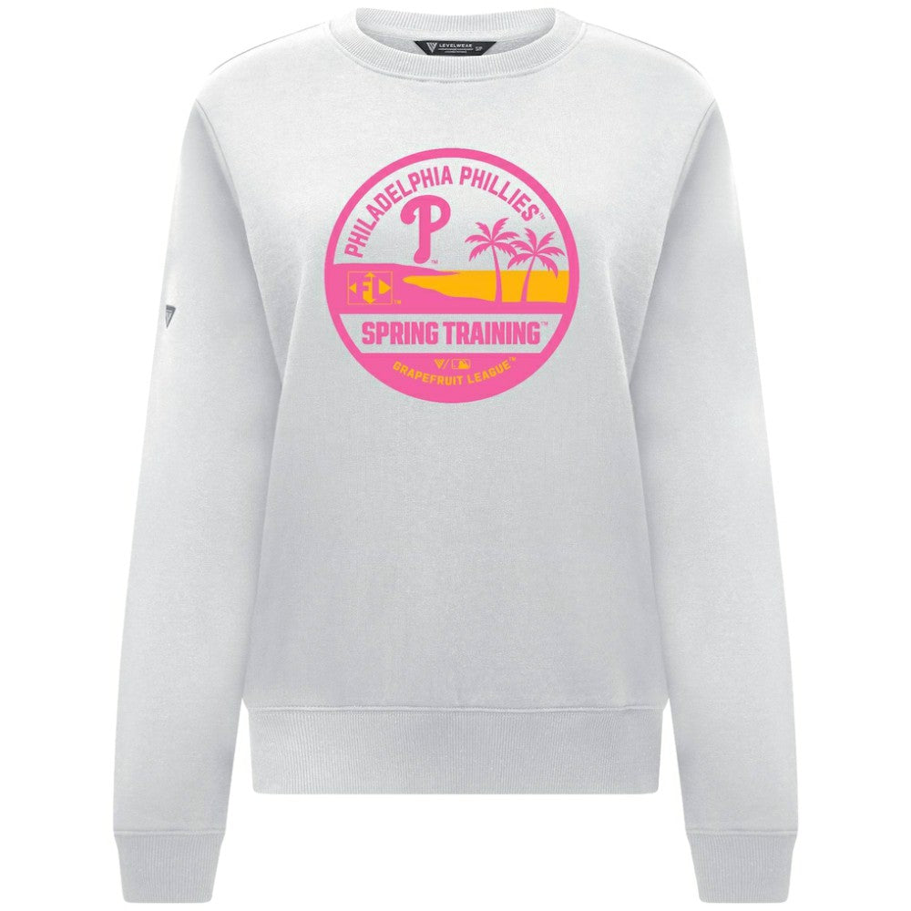 Philadelphia Phillies Levelwear Women's Yvette Spring Training Badge Bold Sweatshirt - White