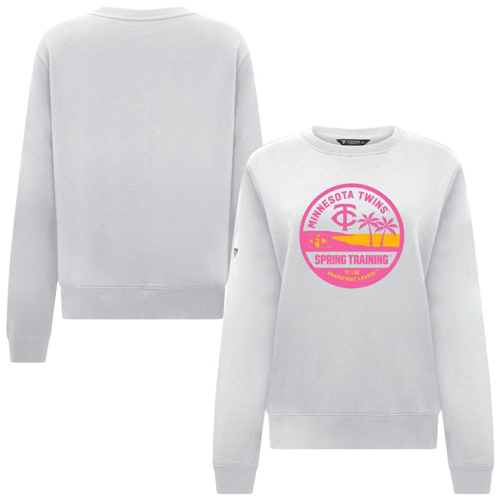 Minnesota Twins Levelwear Women's Yvette Spring Training Badge Bold Sweatshirt - White