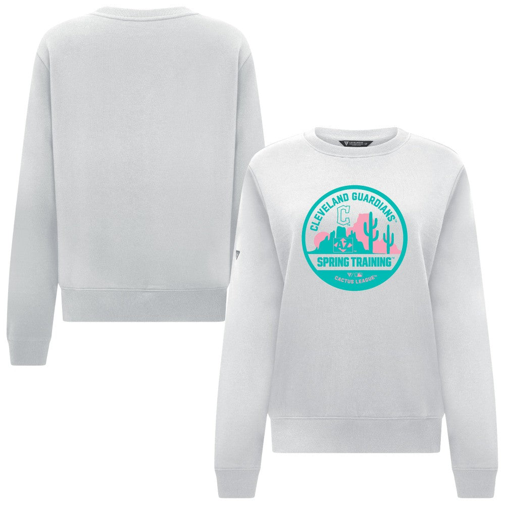 Cleveland Guardians Levelwear Women's Yvette Spring Training Badge Bold Sweatshirt - White