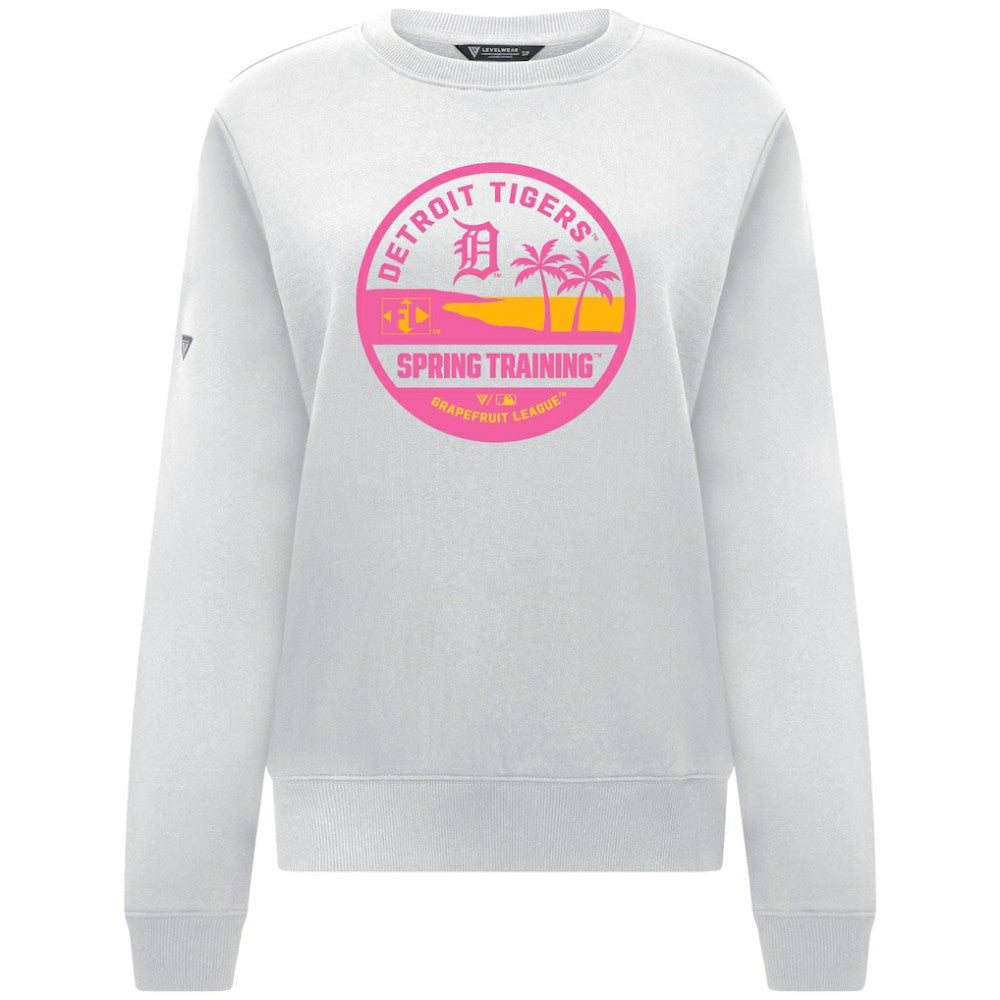 Detroit Tigers Levelwear Women's Yvette Spring Training Badge Bold Sweatshirt - White
