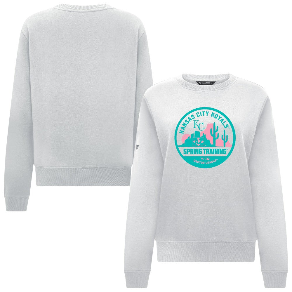 Kansas City Royals Levelwear Women's Yvette Spring Training Badge Bold Sweatshirt - White