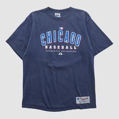 Chicago Cubs Majestic 2000s T-shirt - Navy Vintage