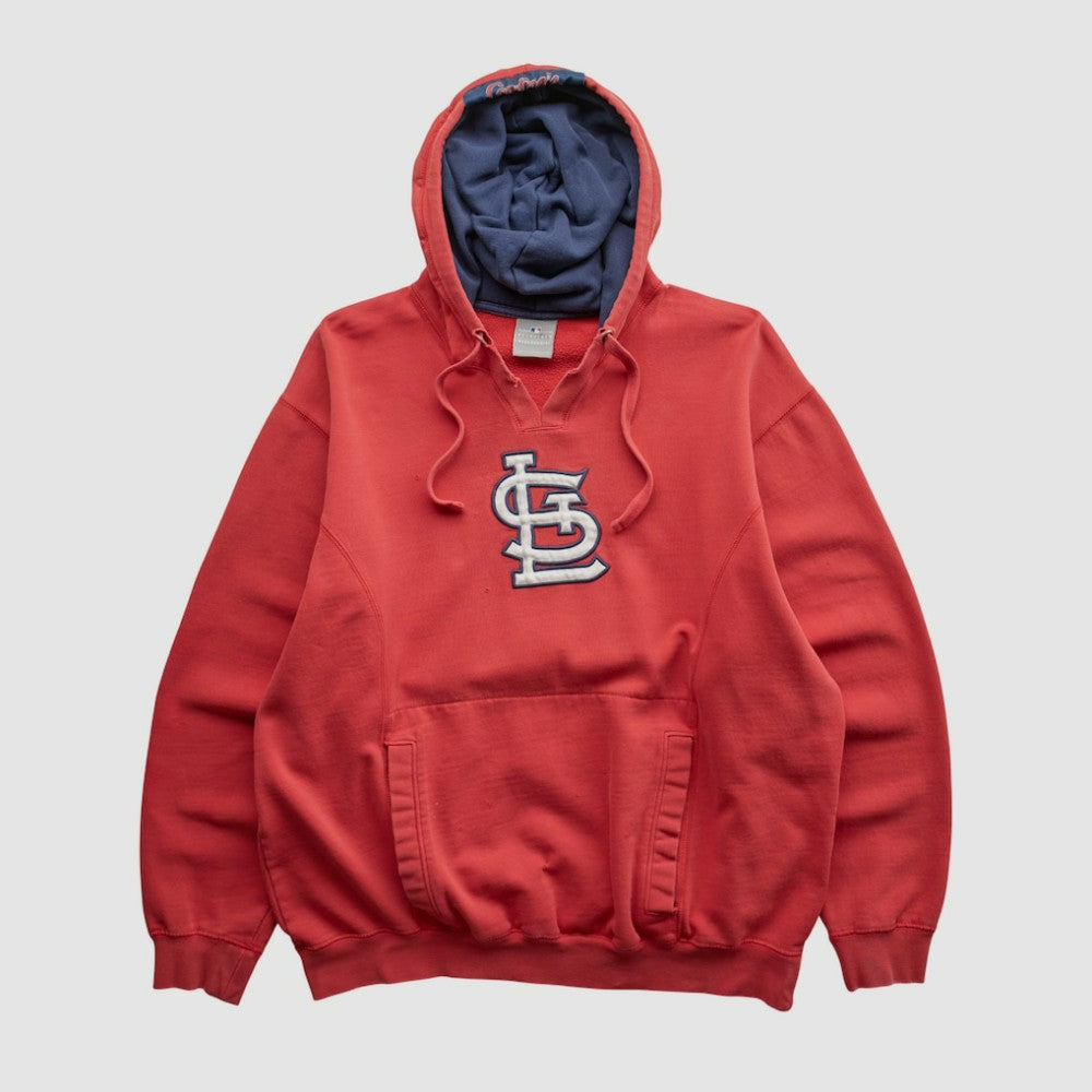 St. Louis Cardinals Genuine Merchandise 2000s Hooded Pullover Sweatshirt - Red Vintage
