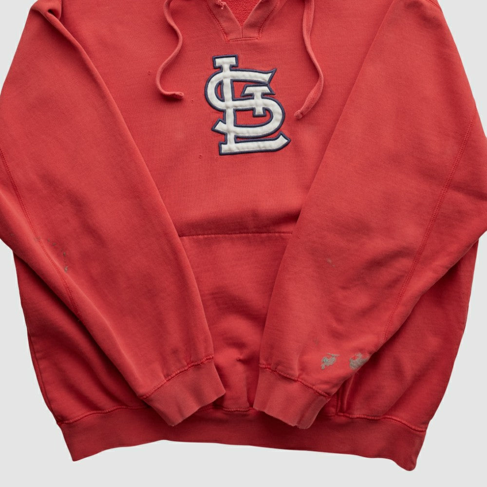 St. Louis Cardinals Genuine Merchandise 2000s Hooded Pullover Sweatshirt - Red Vintage