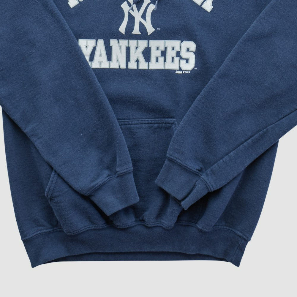 New York Yankees Stitches 2010s Hooded Pullover Sweatshirt - Navy Vintage