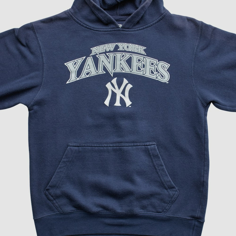 New York Yankees Stitches 2010s Hooded Pullover Sweatshirt - Navy Vintage