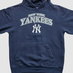 New York Yankees Stitches 2010s Hooded Pullover Sweatshirt - Navy Vintage