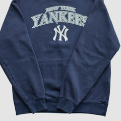 New York Yankees Stitches 2010s Hooded Pullover Sweatshirt - Navy Vintage