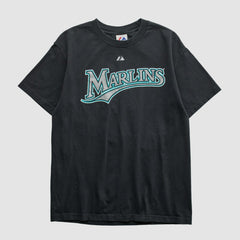 Miami Marlins Majestic 2000s T-shirt - Black Vintage