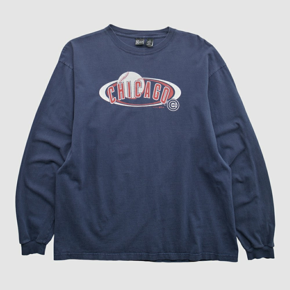 Chicago Cubs Gear For Sports 2000s Long Sleeve T-shirt - Navy Vintage