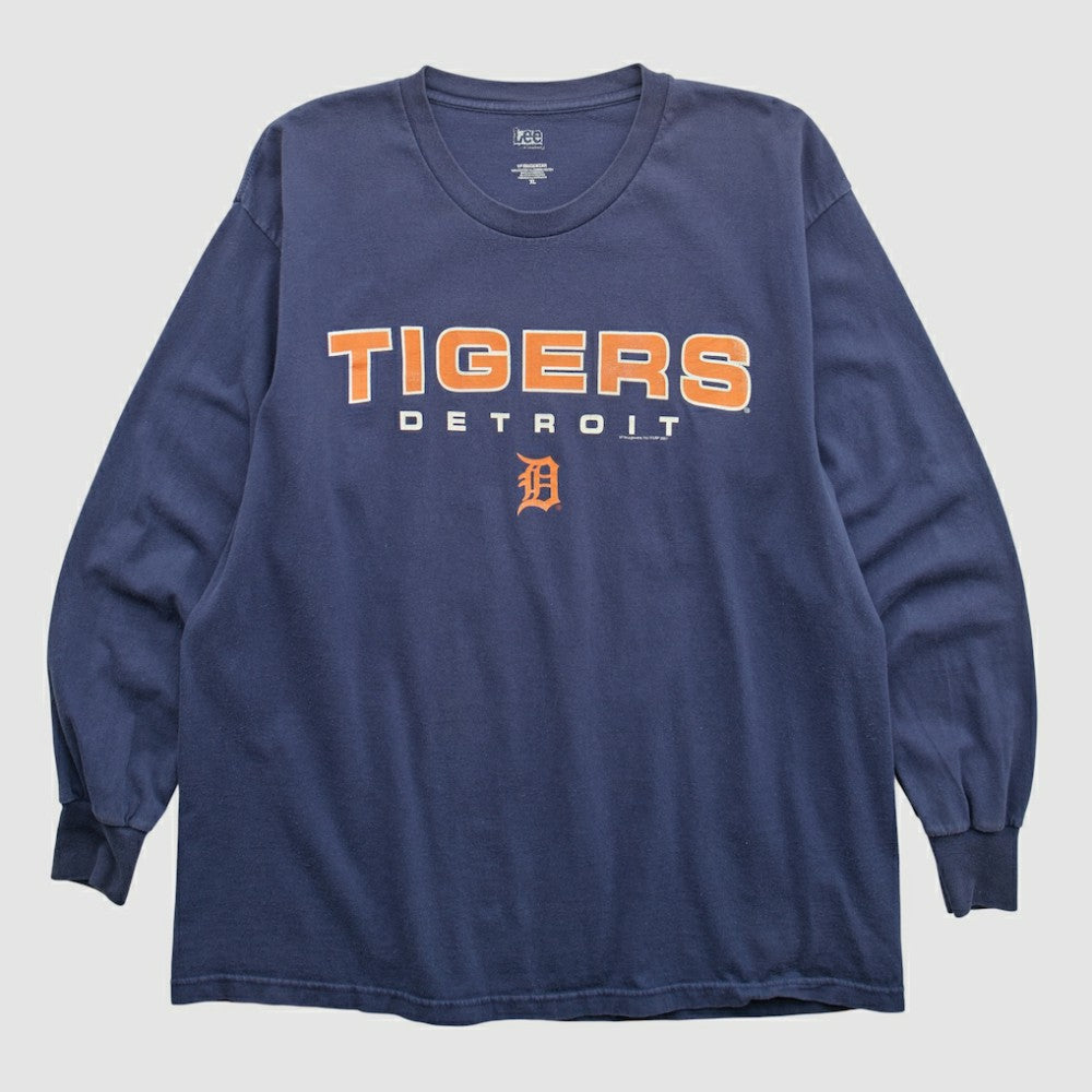 Detroit Tigers Lee Sport 2000s Long Sleeve T-shirt - Navy Vintage