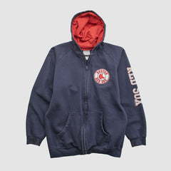 Boston Red Sox Genuine Merchandise 2000s Hooded Full Zip Sweatshirt - Navy Vintage