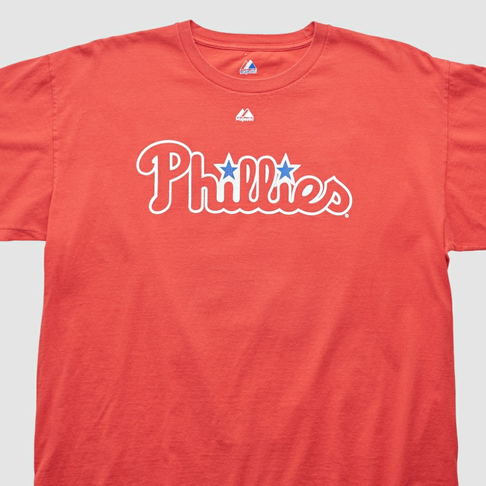 Philadelphia Phillies Majestic 2000s T-shirt - Red Vintage