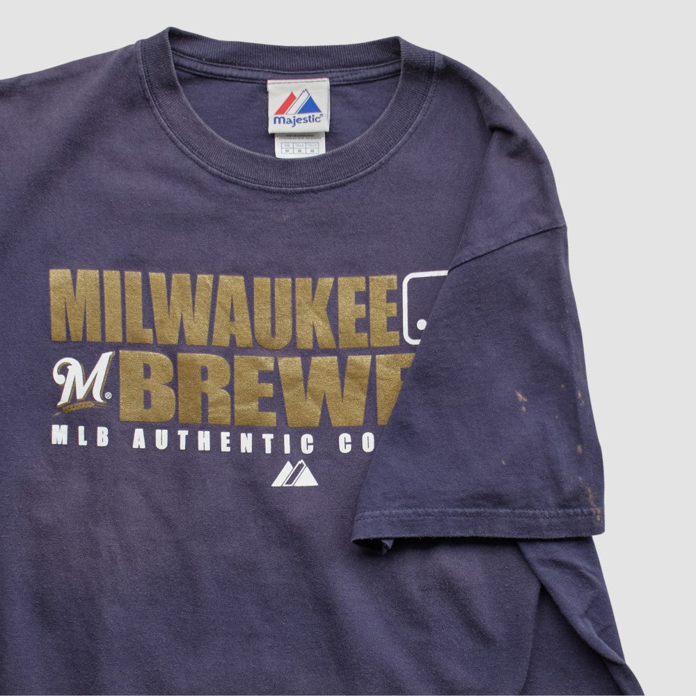Milwaukee Brewers Majestic 2008 T-shirt - Navy Vintage