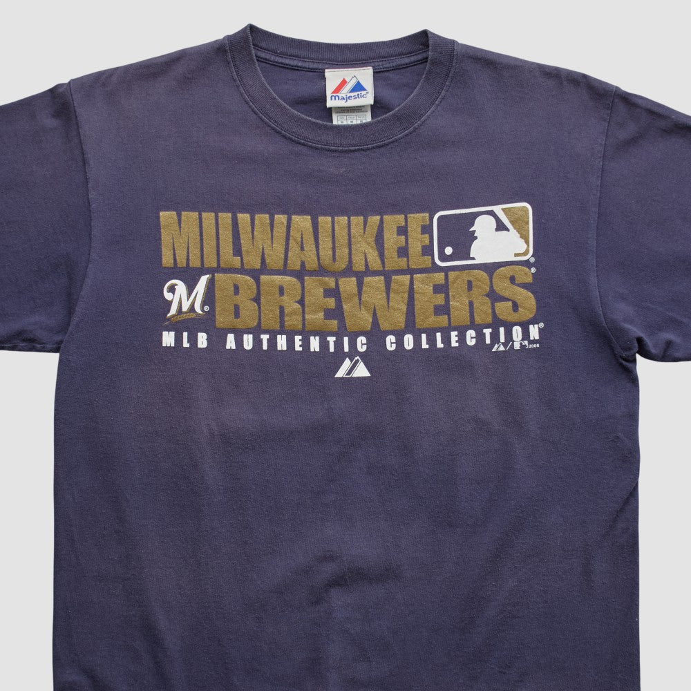 Milwaukee Brewers Majestic 2008 T-shirt - Navy Vintage