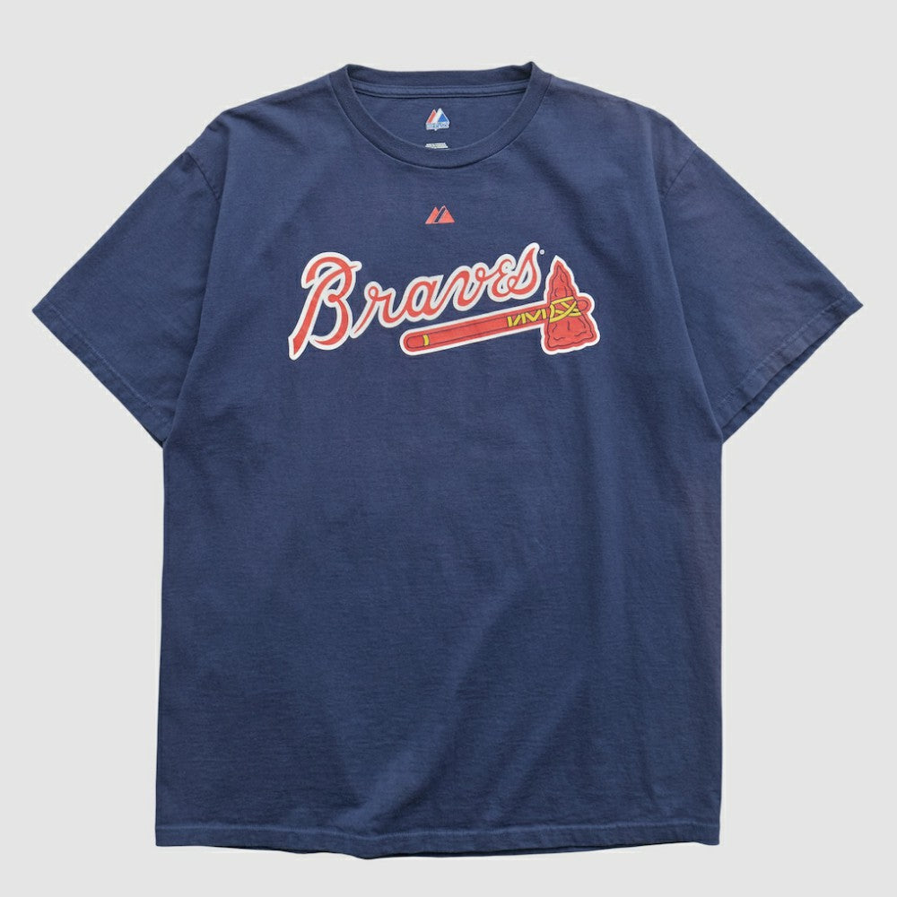 Atlanta Braves Majestic 2000s T-shirt - Navy Vintage