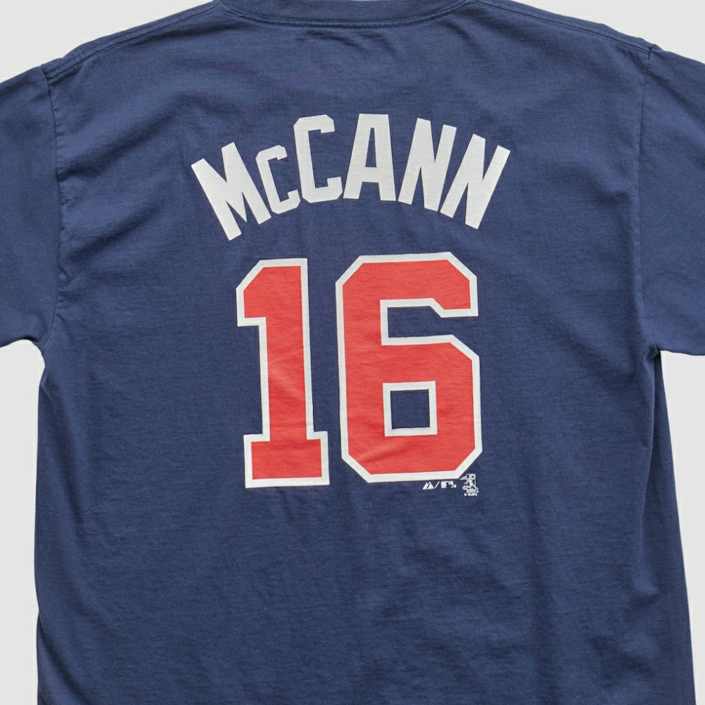 Atlanta Braves Majestic 2000s T-shirt - Navy Vintage
