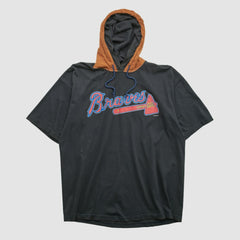 Atlanta Braves Salem Sportswear 1994 Hooded T-shirt - Black Vintage
