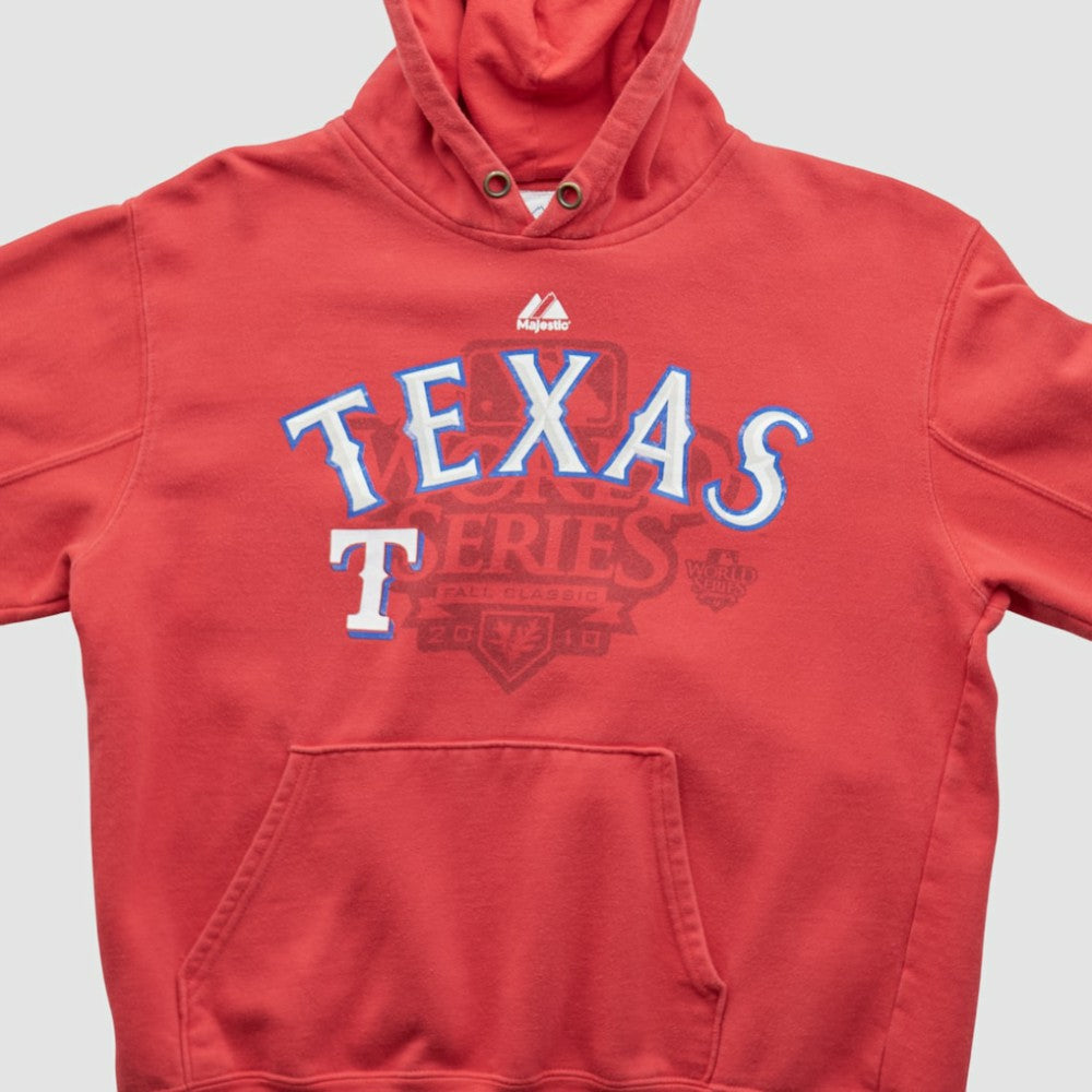 World Series Majestic 2010 Hooded Pullover Sweatshirt - Red Vintage