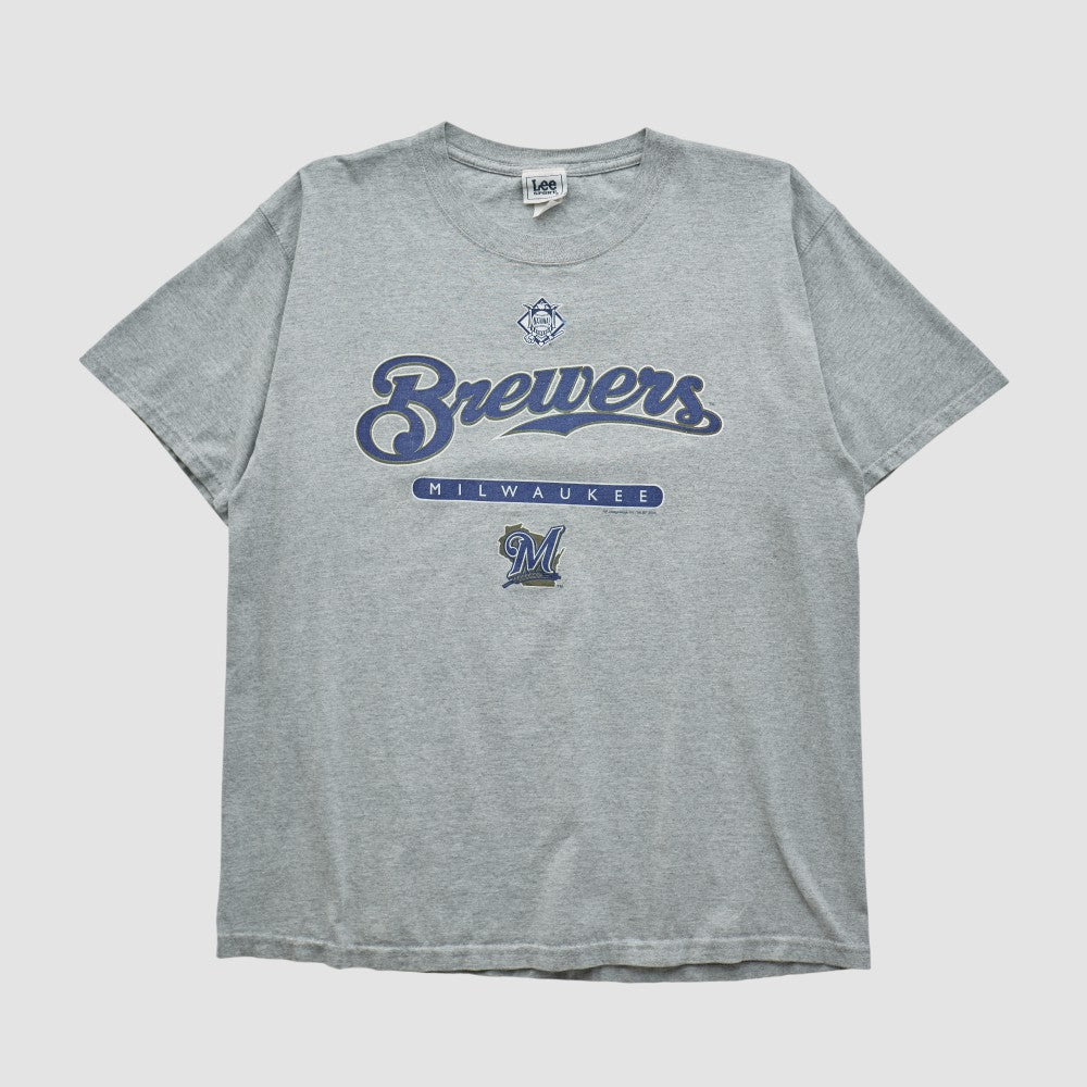 Milwaukee Brewers Lee Sport 2000s T-shirt - Heather Gray Vintage
