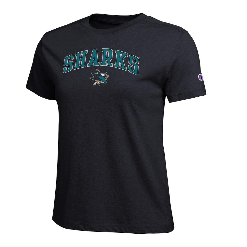 San Jose Sharks Champion Women's Arch Mascot Logo T-Shirt
