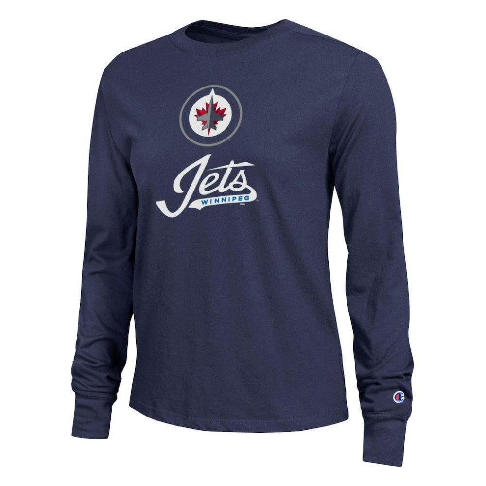 Winnipeg Jets Champion Women's Wordmark Lockup Long Sleeve T-Shirt