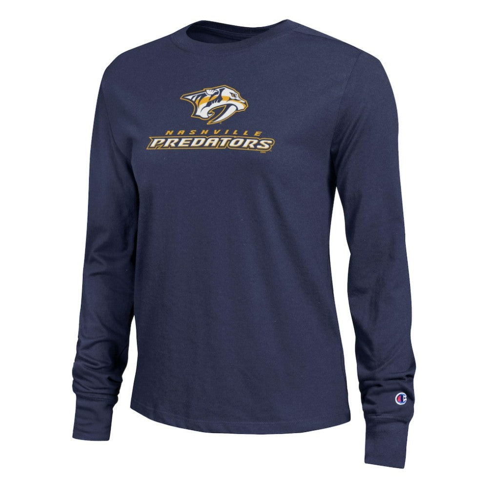 Nashville Predators Champion Women's Wordmark Lockup Long Sleeve T-Shirt