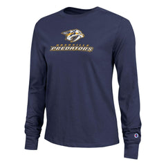 Nashville Predators Champion Women's Wordmark Lockup Long Sleeve T-Shirt