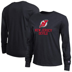 New Jersey Devils Champion Women's Wordmark Lockup Long Sleeve T-Shirt