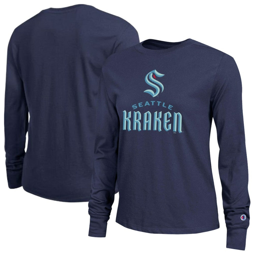 Seattle Kraken Champion Women's Wordmark Lockup Long Sleeve T-Shirt