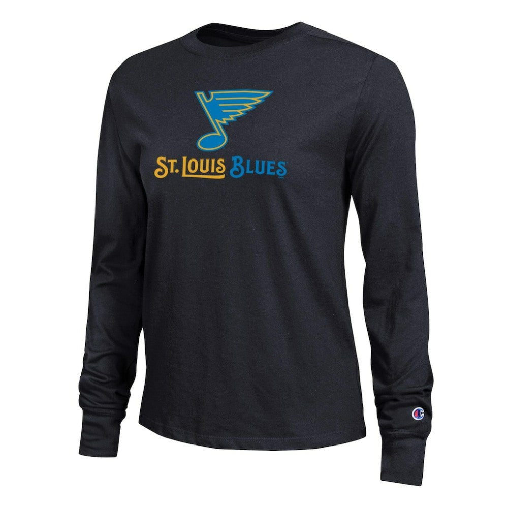 St. Louis Blues Champion Women's Wordmark Lockup Long Sleeve T-Shirt