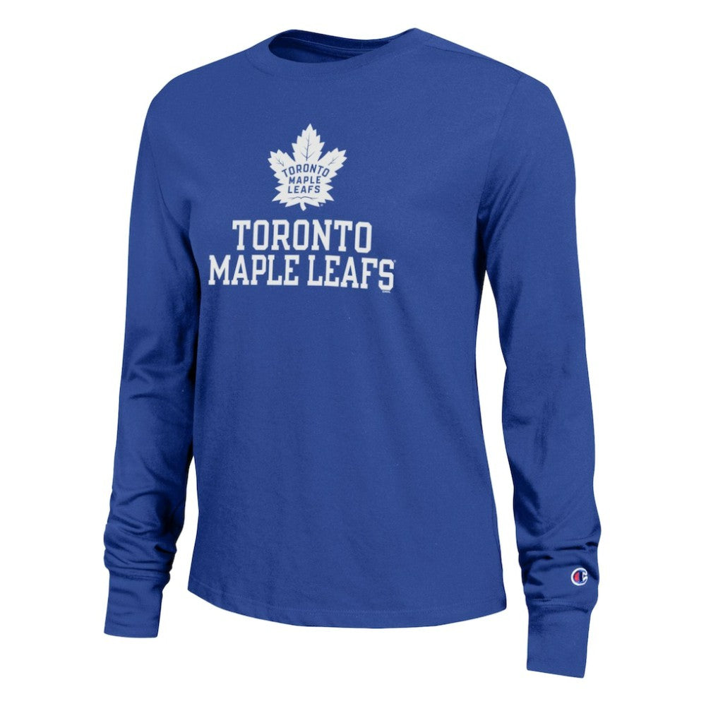 Toronto Maple Leafs Champion Women's Wordmark Lockup Long Sleeve T-Shirt