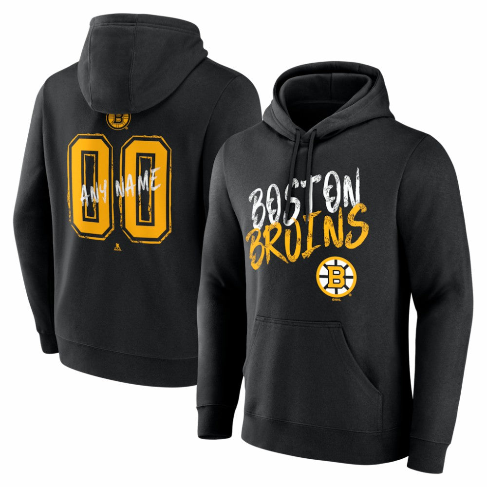 Boston Bruins Hustle Personalized Name & Number Hoodie