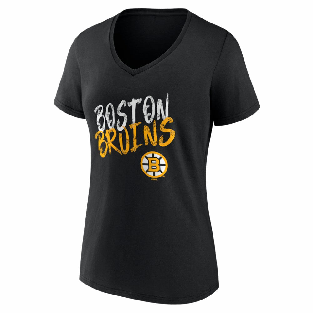 Boston Bruins Women's Hustle Personalized Name & Number V-Neck T-Shirt
