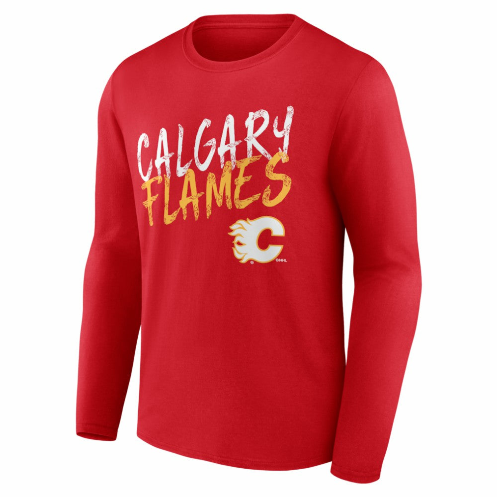 Calgary Flames Hustle Personalized Name & Number Long Sleeve T-Shirt