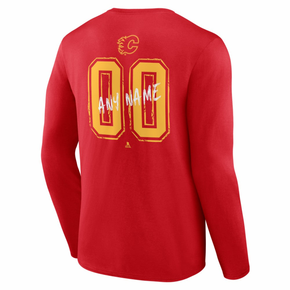 Calgary Flames Hustle Personalized Name & Number Long Sleeve T-Shirt