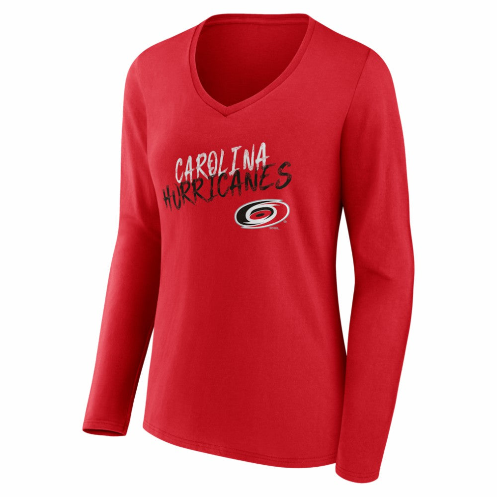 Carolina Hurricanes Women's Hustle Personalized Name & Number Long Sleeve V-Neck T-Shirt