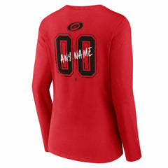 Carolina Hurricanes Women's Hustle Personalized Name & Number Long Sleeve V-Neck T-Shirt