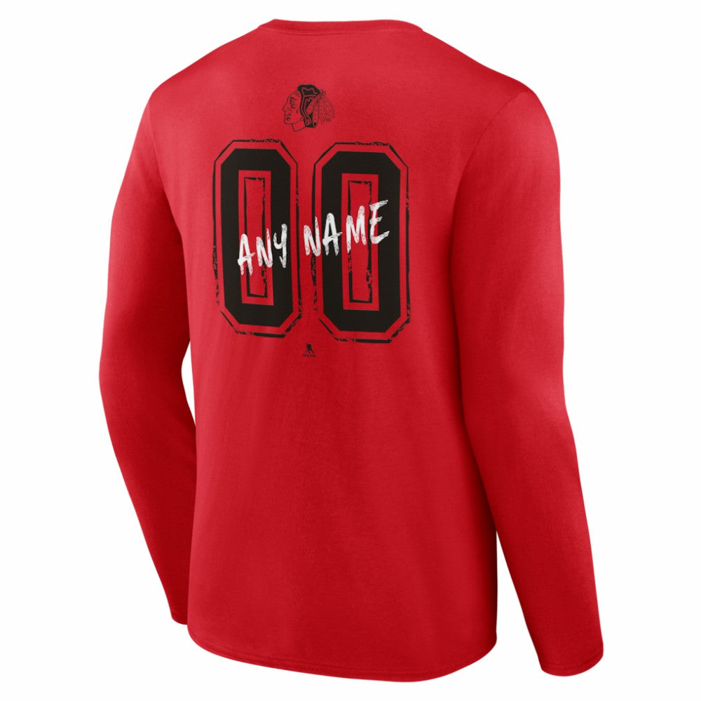 Chicago Blackhawks Hustle Personalized Name & Number Long Sleeve T-Shirt