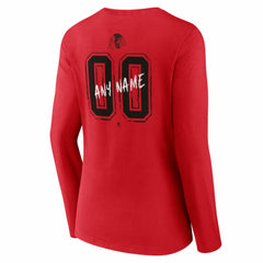 Chicago Blackhawks Women's Hustle Personalized Name & Number Long Sleeve V-Neck T-Shirt