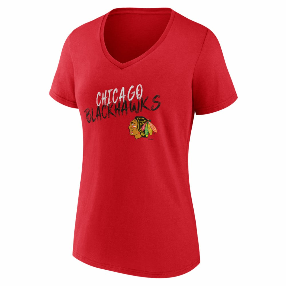 Chicago Blackhawks Women's Hustle Personalized Name & Number V-Neck T-Shirt