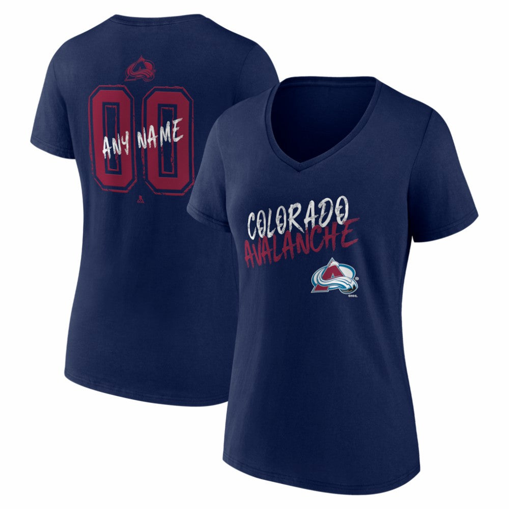 Colorado Avalanche Women's Hustle Personalized Name & Number V-Neck T-Shirt