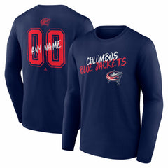 Columbus Blue Jackets Hustle Personalized Name & Number Long Sleeve T-Shirt