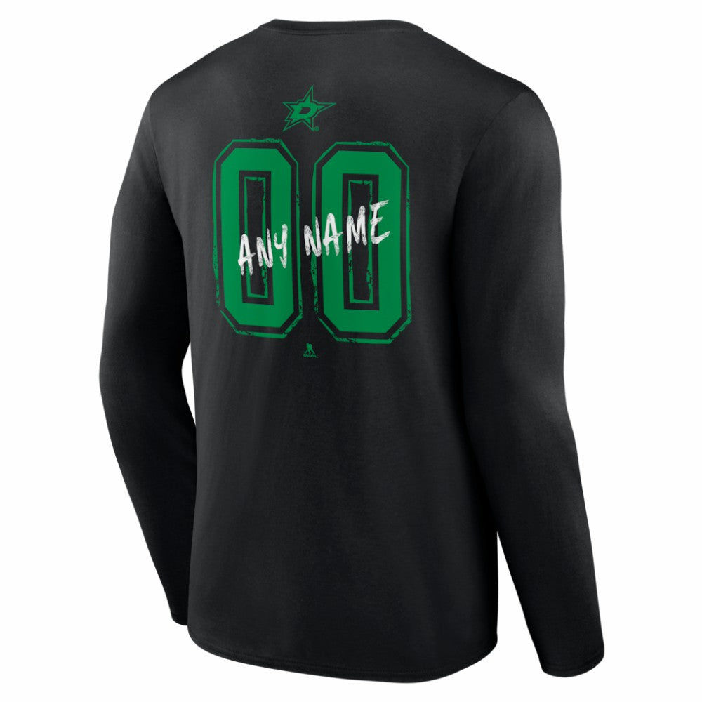 Dallas Stars Hustle Personalized Name & Number Long Sleeve T-Shirt