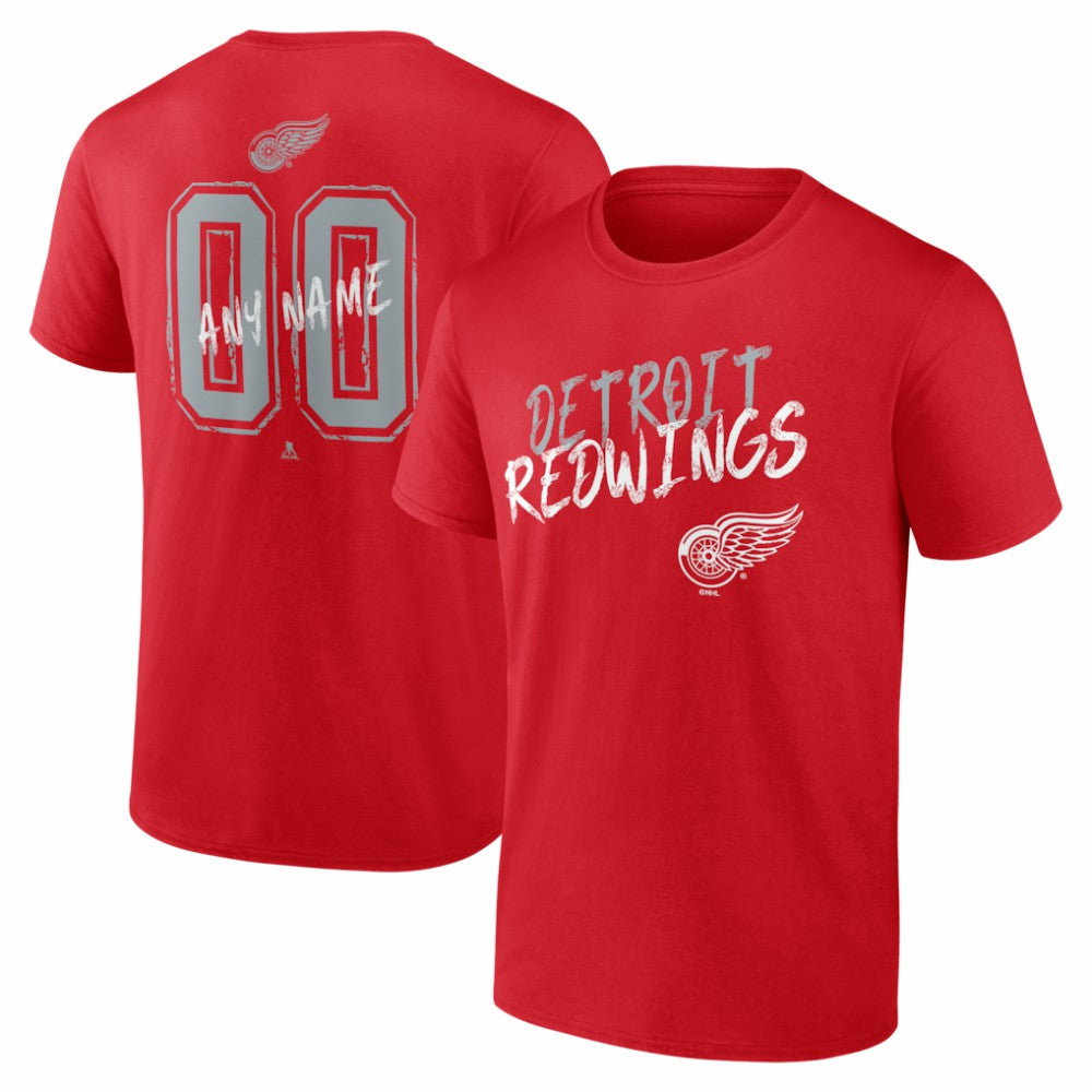 Detroit Red Wings Big & Tall Hustle Personalized Name & Number T-Shirt