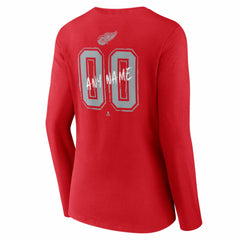 Detroit Red Wings Women's Hustle Personalized Name & Number Long Sleeve V-Neck T-Shirt